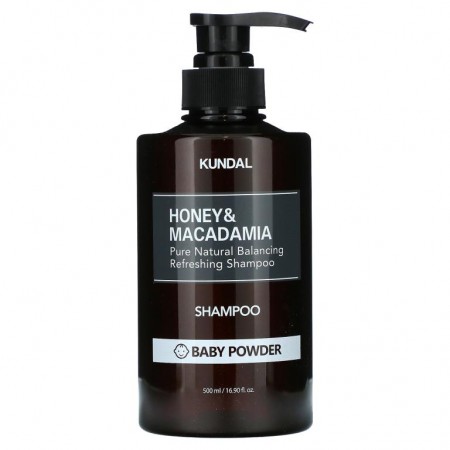 Kundal, 꿀 & 마카다미아, 샴푸, 베이비 파우더, 500ml(16.90fl oz)