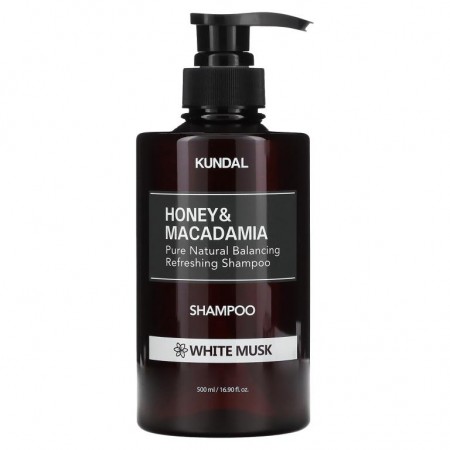 Kundal, 꿀 & 마카다미아, 샴푸, 화이트 머스크, 500ml(16.90fl oz)
