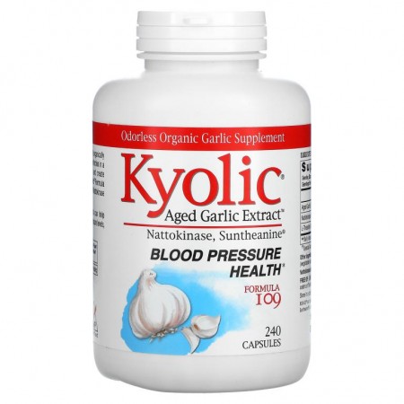 Kyolic, 숙성 마늘 추출물, 혈압 건강, 포뮬라 109, 캡슐 240정