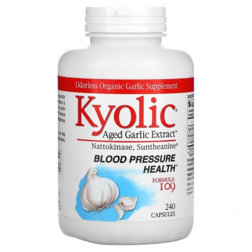 Kyolic, 숙성 마늘 추출물, 혈압 건강, 포뮬라 109, 캡슐 240정