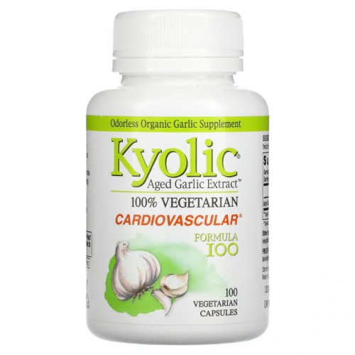 Kyolic, Aged Garlic Extract, 심혈관계 건강, 포뮬라 100, 베지 캡슐 100정