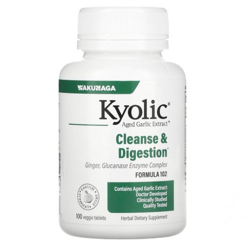 Kyolic, Aged Garlic Extract, 정화 및 소화, 포뮬라 102, 베지 캡슐 100정