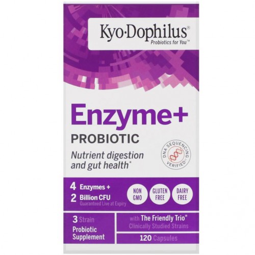 Kyolic, Kyo-Dophilus, 효소+ 프로바이오틱, 20억 CFU, 캡슐 120정