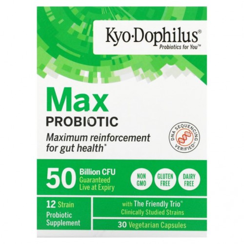 Kyolic, Kyo-Dophilus, 맥스 프로바이오틱, 500억 CFU, 베지 캡슐 30정