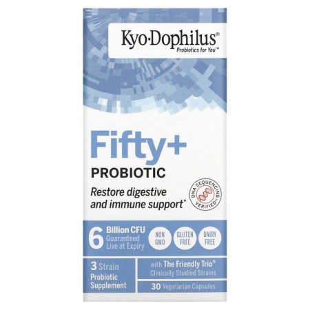 Kyolic, Kyo-Dophilus, 프로바이오틱 50종 이상, 60억CFU, 베지 캡슐 30정