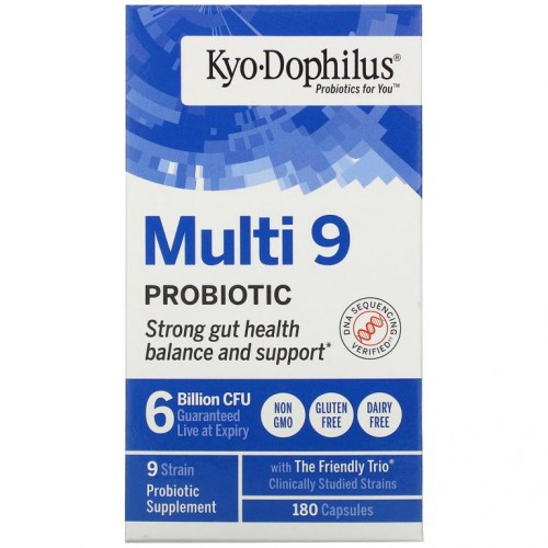 Kyolic, Kyo-Dophilus, 멀티 9 프로바이오틱, 60억 CFU, 베지 캡슐 180정