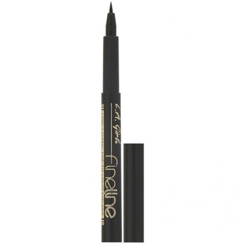 L.A. Girl, 파인라인 리퀴드 아이라이너, 블랙, 0.037fl oz(1.1ml)