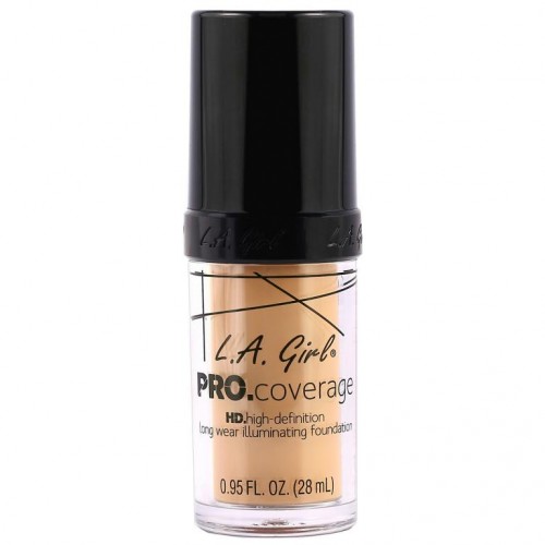 L.A. Girl, 프로 커버리지 HD 파운데이션, 내추럴, 0.95fl oz(28ml)
