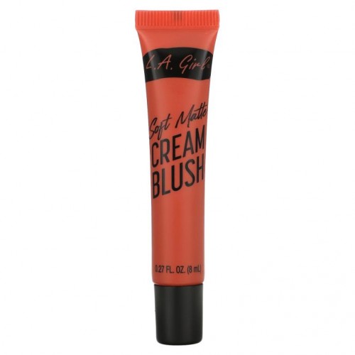 L.A. Girl, 블렌더블 치크 + 립 컬러, 소프트 매트 크림 블러셔, 핫샷, 8ml(0.27fl oz)