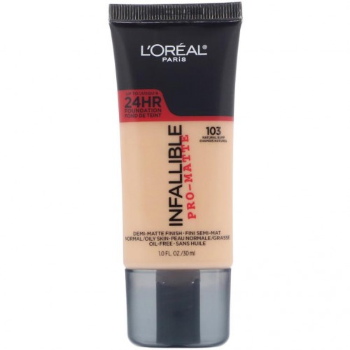 L'Oreal, Infallible 프로 매트 파운데이션, 103 내추럴 버프, 30ml(1fl oz)