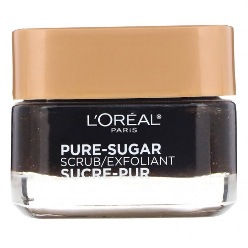 L'Oreal, Pure-Sugar Scrub, 리서페이스 & 에너자이즈, 3 퓨어 슈가 + 커피, 1.7 oz(48g)