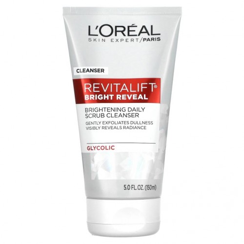 L'Oreal, Revitalift Bright Reveal, 브라이트닝 데일리 스크럽 클렌저, 5fl oz(150ml)