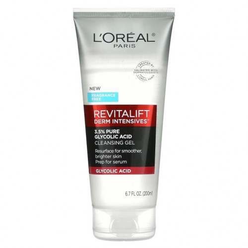 L'Oreal, Revitalift Derm Intensives, 3.5% 순수 글리콜산 클렌징 젤, 향료 무함유, 200ml(6.7fl oz)
