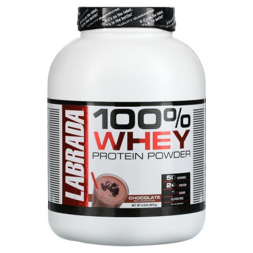 Labrada Nutrition, 100% 유청 단백질, 초콜릿, 1,875g(4.13lbs)