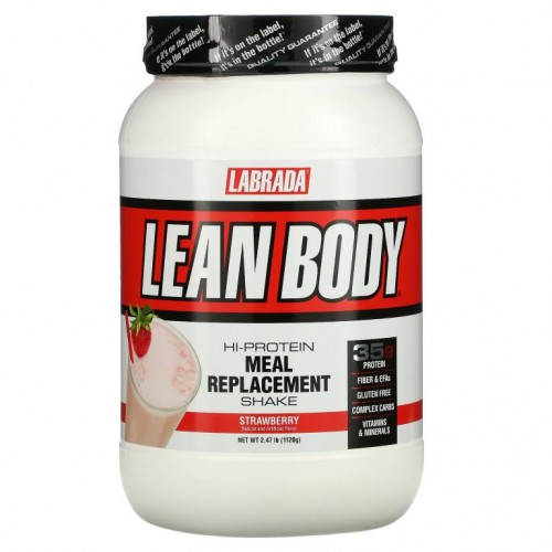 Labrada Nutrition, Lean Body, 고단백질 식사 대용 셰이크, 딸기, 1,120g(2.47lb)