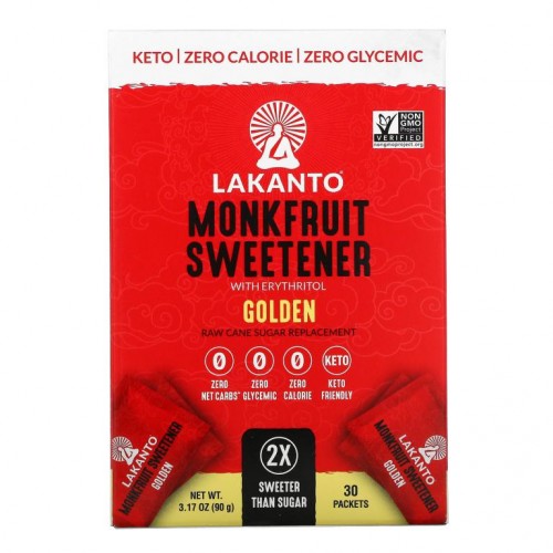 Lakanto, 나한과 감미료, 에리스리톨 함유, 골든, 30팩