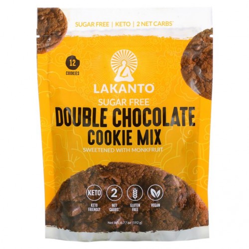 Lakanto, 더블 초콜릿 쿠키 믹스, 192g(6.77oz)