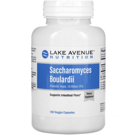 Lake Avenue Nutrition, 사카로미세스 보울라디, 프로바이오틱 효모, 100억CFU, 식물성 캡슐 180정