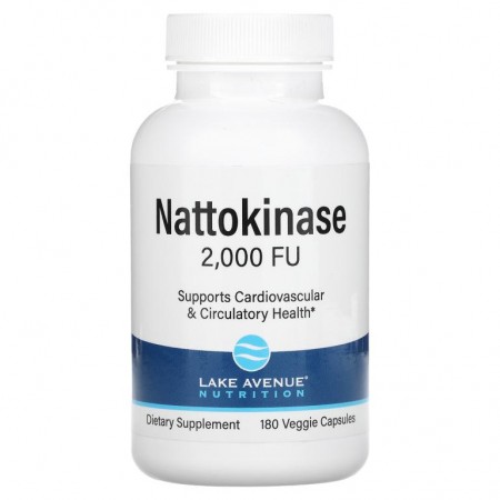 Lake Avenue Nutrition, 나토키나아제, 단백질 분해 효소, 2,000FU, 베지 캡슐 180정