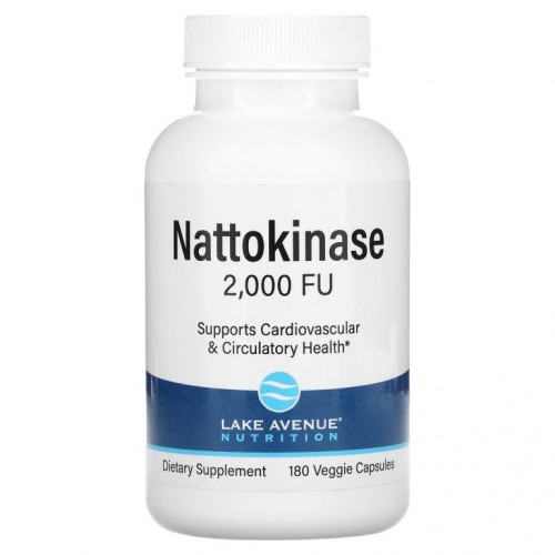 Lake Avenue Nutrition, 나토키나아제, 단백질 분해 효소, 2,000FU, 베지 캡슐 180정