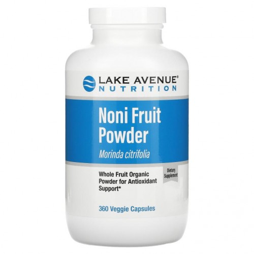 Lake Avenue Nutrition, 노니 열매 분말, 유기농 통과일 분말, 베지 캡슐 360정