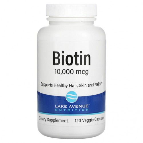 Lake Avenue Nutrition, 비오틴, 10,000mcg, 베지 캡슐 120정
