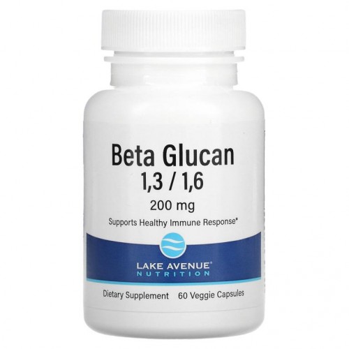 Lake Avenue Nutrition, 베타글루칸1-3, 1-6, 200mg, 베지 캡슐 60정