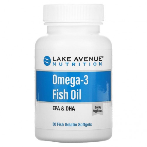 Lake Avenue Nutrition, 오메가3 피쉬 오일, 피쉬 젤라틴 소프트젤 30정