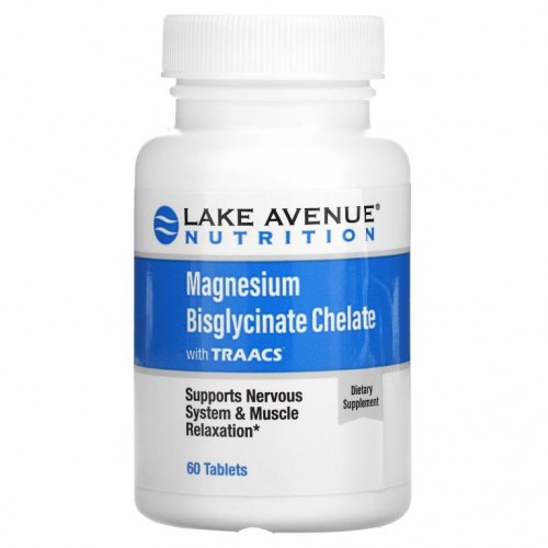 Lake Avenue Nutrition, Albion Minerals 함유 마그네슘 비스글리시네이트, 100mg, 60정