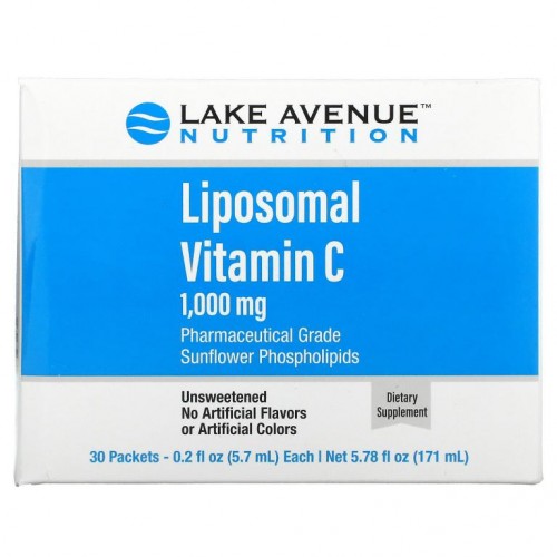 Lake Avenue Nutrition, 리포소말 비타민C, 무맛, 1,000mg, 30팩, 각 5.7ml(0.2oz)