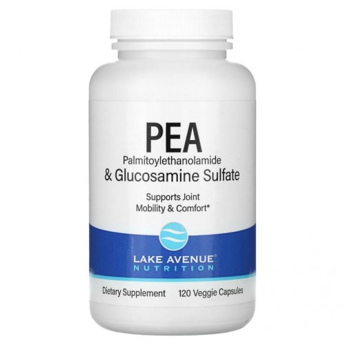 Lake Avenue Nutrition, 팔미토일레타놀라마이드(PEA) + 글루코사민 황산염, 베지 캡슐 120정