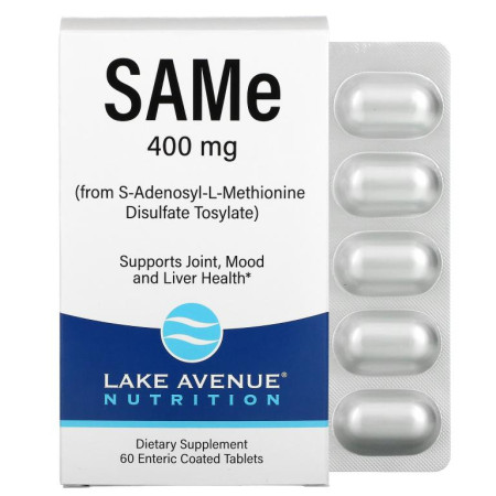 Lake Avenue Nutrition, SAMe(s-아데노실-l-메티오닌 다이설페이트 토실레이트), 400mg, 60정