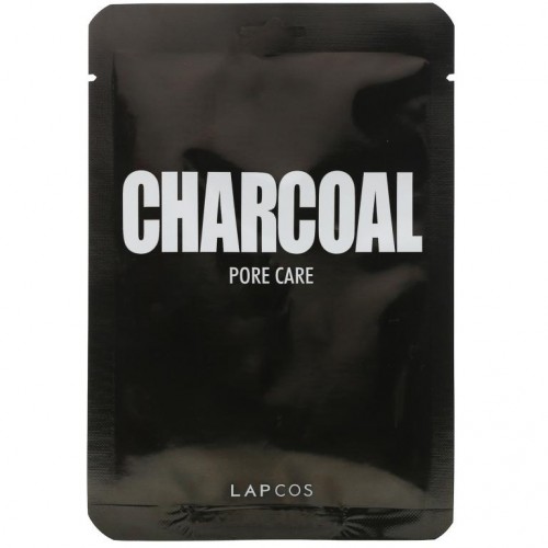 Lapcos, 숯 시트 뷰티 마스크, 모공 케어, 1매, 25ml(0.84fl oz)