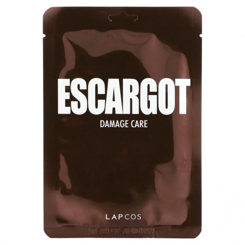 Lapcos, 에스카르고 시트 뷰티 마스크, 데미지 케어, 1매, 27ml(0.91fl oz)