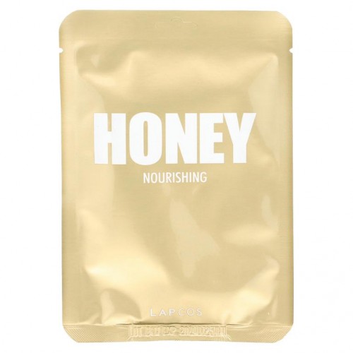 Lapcos, 허니 시트 뷰티 마스크, 너리싱, 5매, 27ml(0.91fl oz)