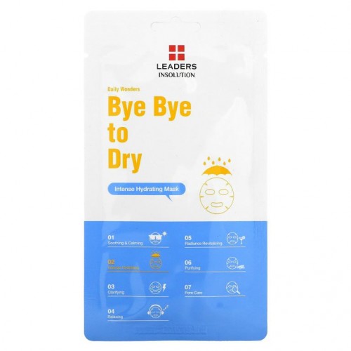 Leaders, Daily Wonders, Bye Bye to Dry, 인텐스 하이드레이팅 뷰티 마스크, 1개입, 25ml(0.84fl oz)