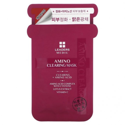 Leaders, Mediu, 아미노 클리어링 뷰티 마스크, 1매, 25ml