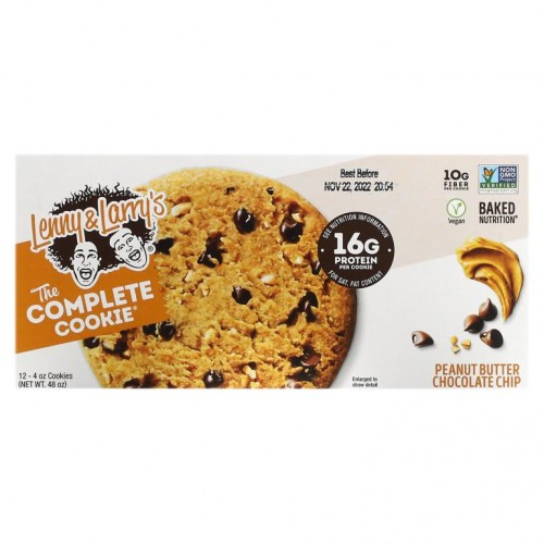 Lenny & Larry's, 더 컴플리트 쿠키, 피넛버터 초콜릿칩, 쿠키 12개, 각 113g(4oz)