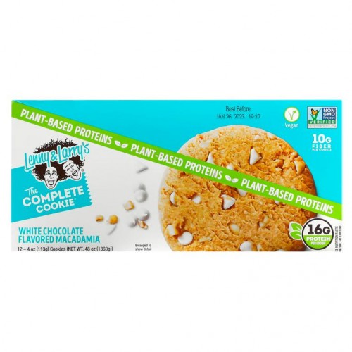 Lenny & Larry's, COMPLETE 쿠키, 화이트 초콜릿향 마카다미아, 쿠키 12개, 개당 113g(4oz)