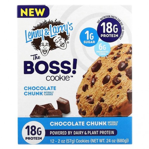 Lenny & Larry's, The BOSS Cookie, Chocolate Chunk, 12 Cookies, 2 oz (57 g) Each