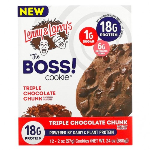 Lenny & Larry's, The BOSS Cookie,  Triple Chocolate Chunk, 12 Cookies, 2 oz (57 g) Each