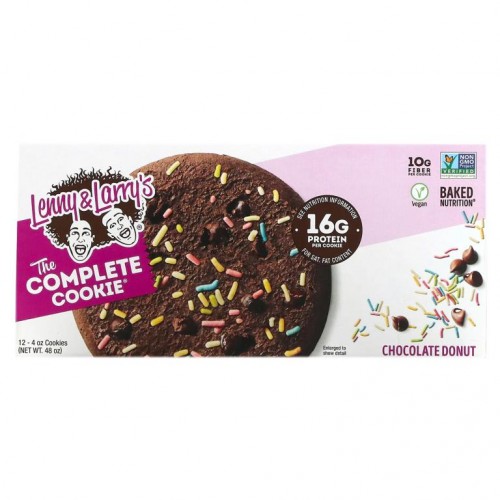 Lenny & Larry's, The COMPLETE Cookie, 초콜릿 도넛 맛, 12개입, 개당 113g(4oz)