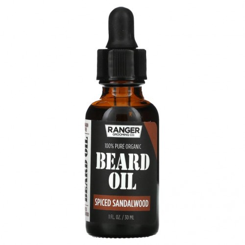 Leven Rose, 100% 순수 유기농 Beard Oil, 백단향, 1 fl oz (30 ml)