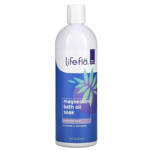 Life-flo, 마그네슘 배스 오일 입욕제, 라벤더, 473ml(16fl oz)