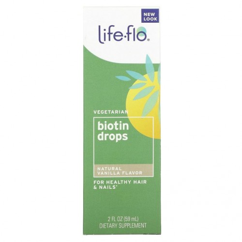 Life-flo, 비오틴 드롭, 내추럴 바닐라, 59ml(2fl oz)