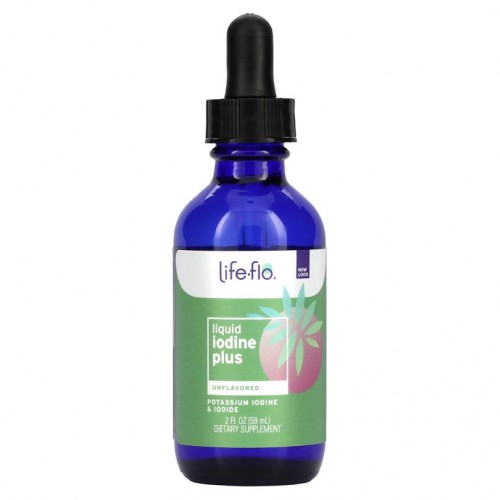 Life-flo, 액상 요오드 플러스, 요오드화 칼륨 & 요오드 함유, 무맛, 59ml(2fl oz)