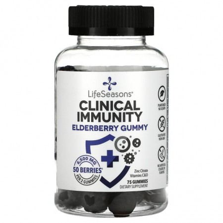 LifeSeasons, 클리니컬 이뮤니티, 엘더베리 구미젤리, 3,250mg, 75개