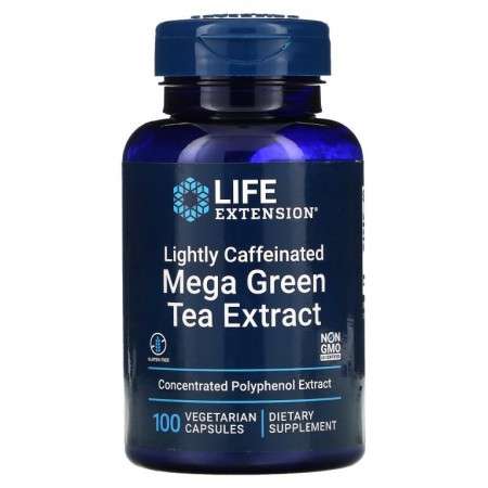 Life Extension, 메가 그린 티 추출물, 저카페인, 베지 캡슐 100정