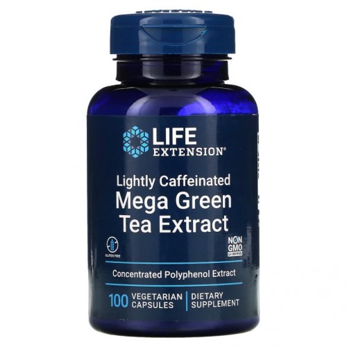 Life Extension, 메가 그린 티 추출물, 저카페인, 베지 캡슐 100정