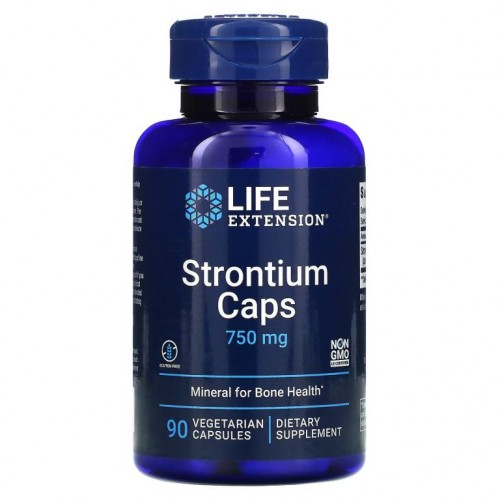 Life Extension, 스트론튬 캡스, 뼈 건강에 좋은 미네랄, 250 mg, 90 베지 캡